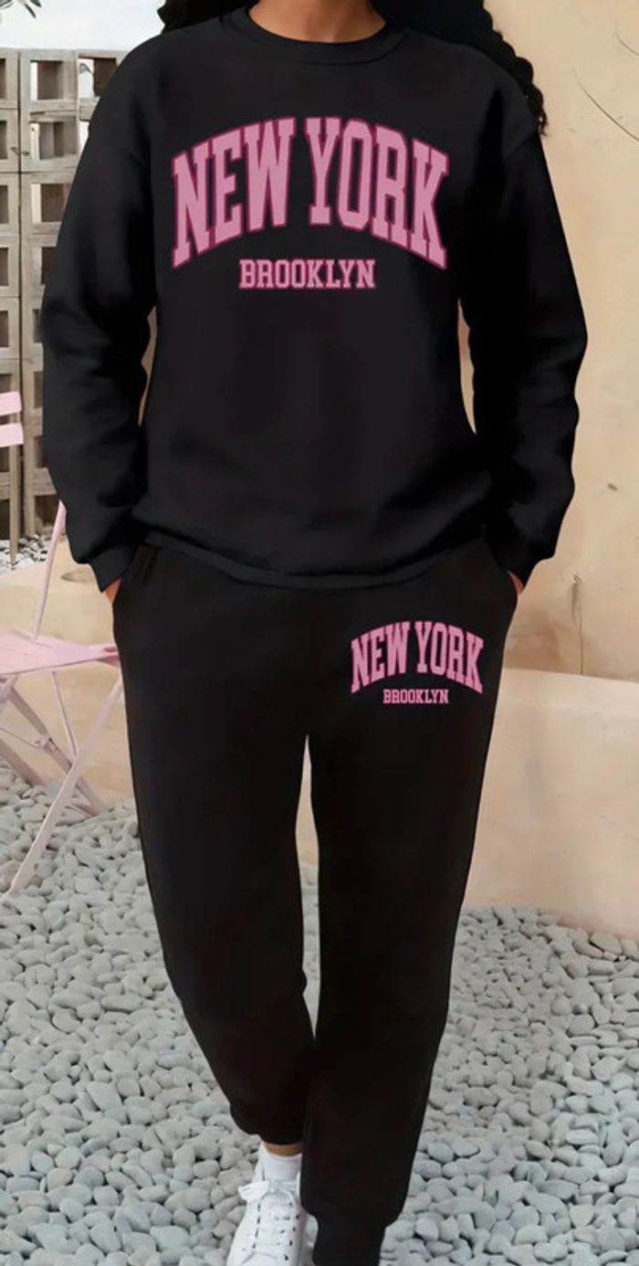 Jogging noir et rose New York Shein neuf T S