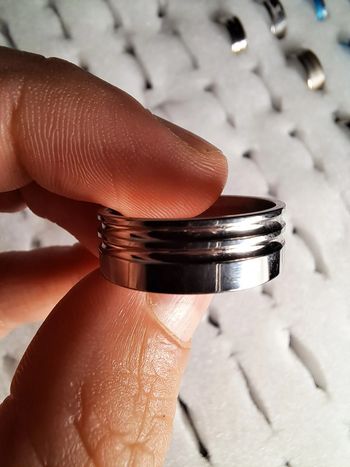 Bague acier inoxydable argentée