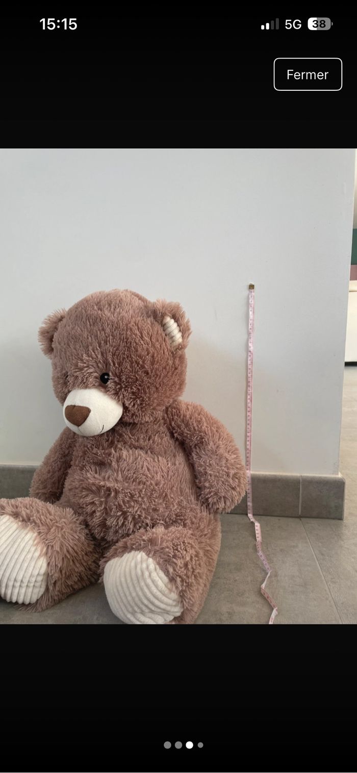 Ours en peluche marron 54 cm – doudou tout doux 🧸 - photo numéro 3