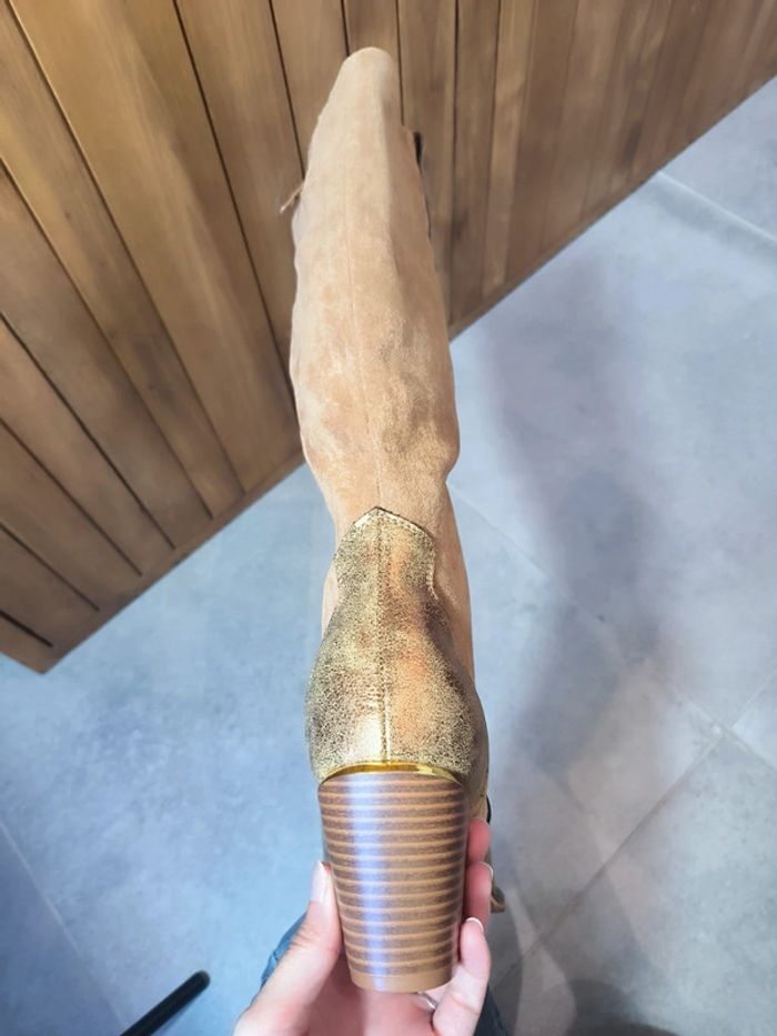 Bottes hautes santiag marron Camel 37 - photo numéro 3