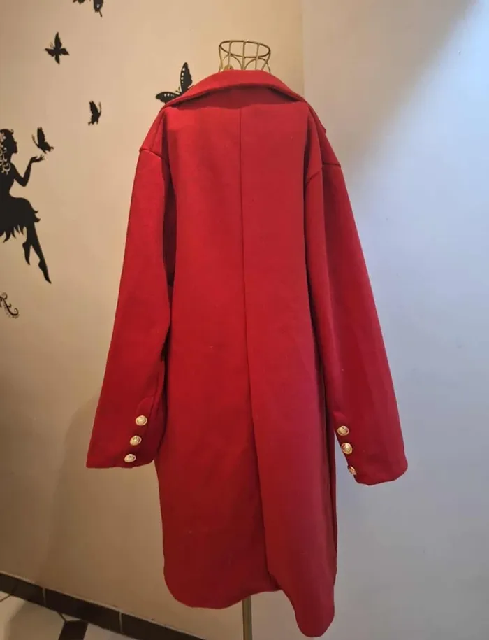 Caban rouge & boutons officiers - Made in France - photo numéro 3