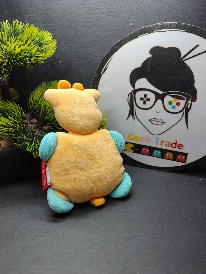 Doudou semi plat girafe beige bleu vache carré triangle ancien Orange Jaune Rose - photo numéro 2