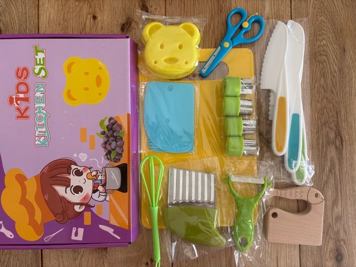Set lot 17 pièces de Cuisine Montessori Sécurisé pour Enfants Couteaux & Accessoires