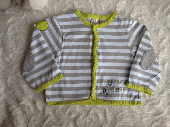 Gilet léger veste avec pressions Garçon 9 mois Super doudou Orchestra 100% coton - photo numéro 2