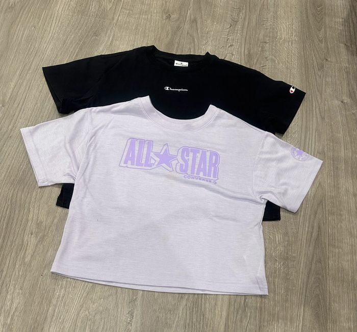 Lot 2 t shirts fille Converse/Champion