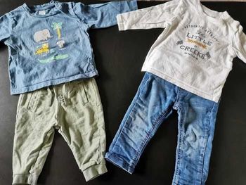 Lot pantalons/manches longues_ garçon_12 mois