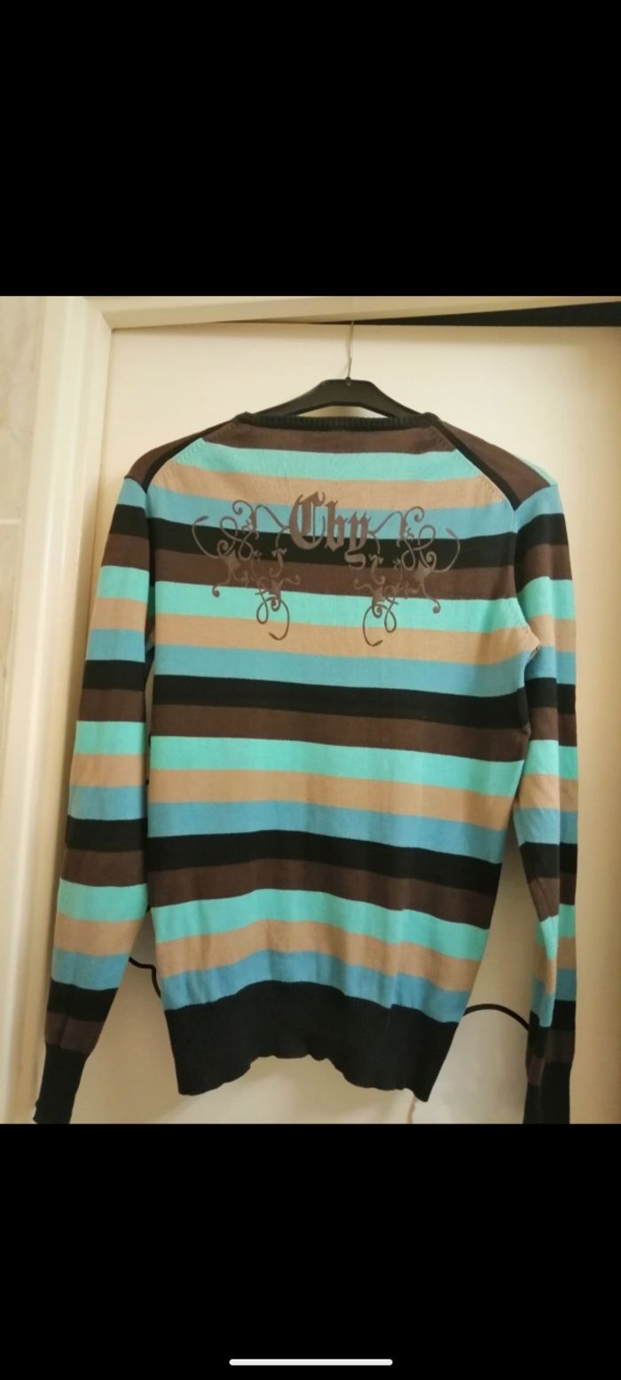 Beau pull vintage Crossby collection à rayures. Taille M - photo numéro 4