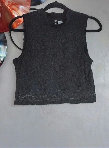Crop top dentelle noire H&M