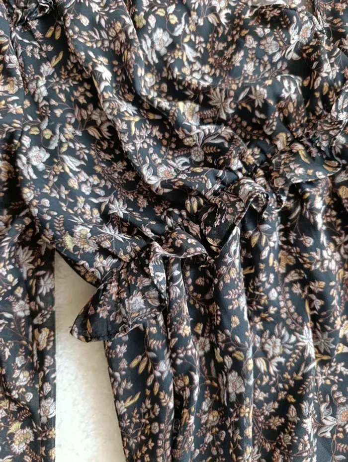 Robe Zara fleuri en voile, légère fluide S style babydoll - photo numéro 9