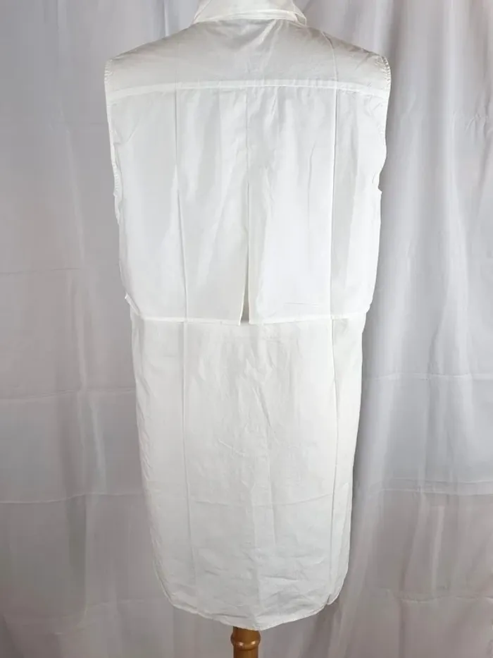 Original Chemisier/Tunique blanc sans manche Gerard Darel 100% coton 38 - photo numéro 7