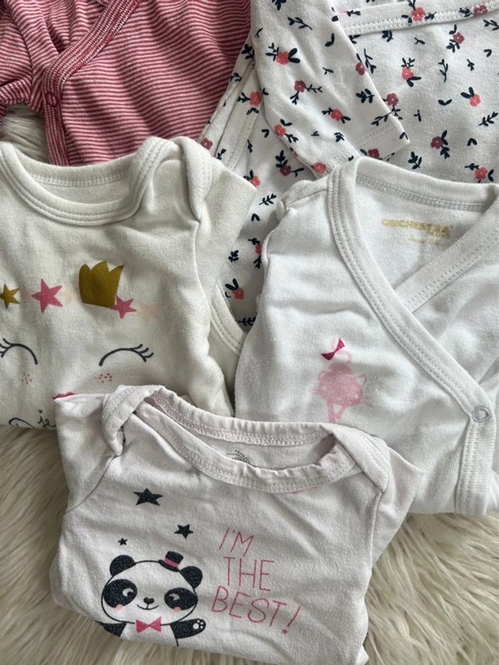 Fille 👧🏻 Lot 6 bodys manches longues - Taille 1 & 3 mois - photo numéro 3