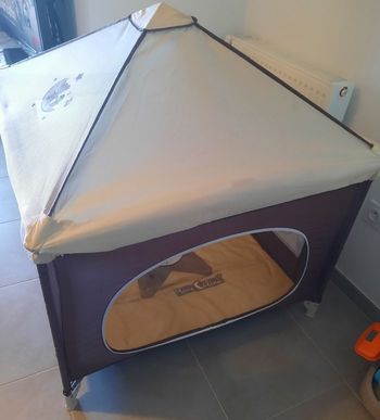 Looping Parc Pliant Bébé Toit Amovible Cabane Marron Lune Câline Souris Étoiles Pliable Porte Mixte