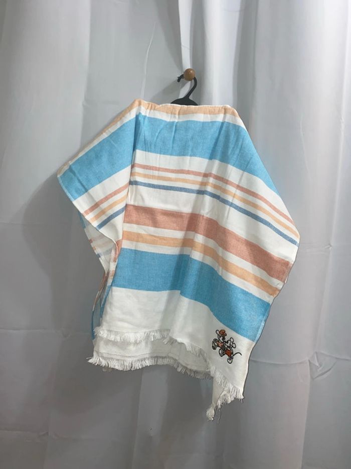Peignoir poncho coton blanc/bleu Disney Home 80x60 neuf - n70c