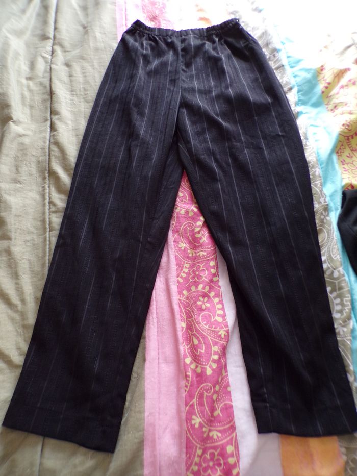 Pantalon noir à rayures T3