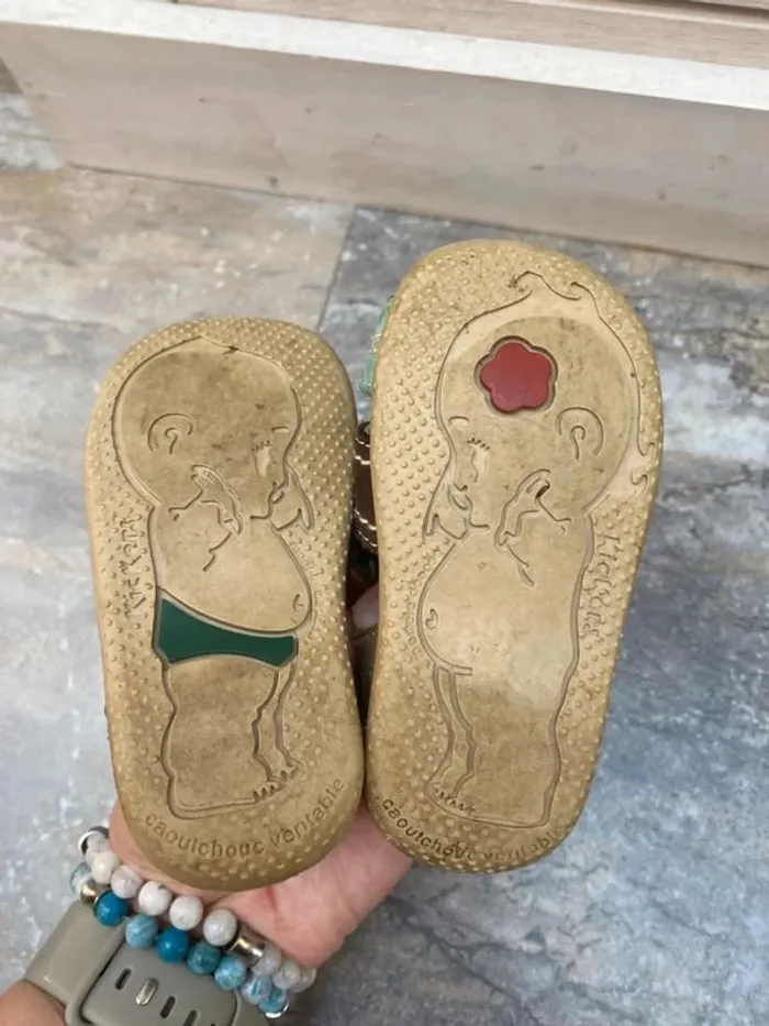 Sandales marron et vert Kickers 19 - photo numéro 6