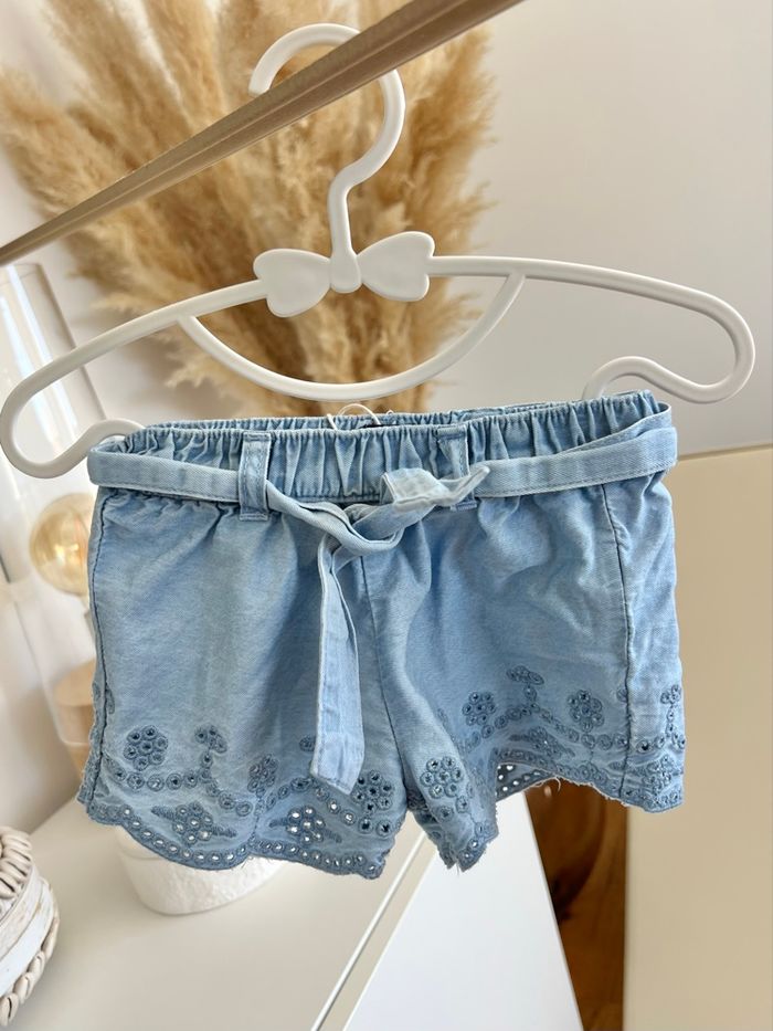 Short jean broderie anglaise 3mois/62cm - Kiabi - photo numéro 3