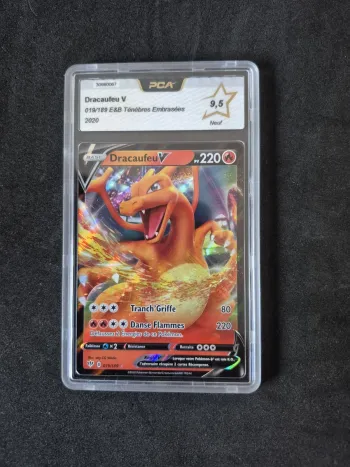 Carte Pokemon DRACAUFEU V - PCA 9,5 - EB03 Tenebres embrasees FR 019/189 - Neuf