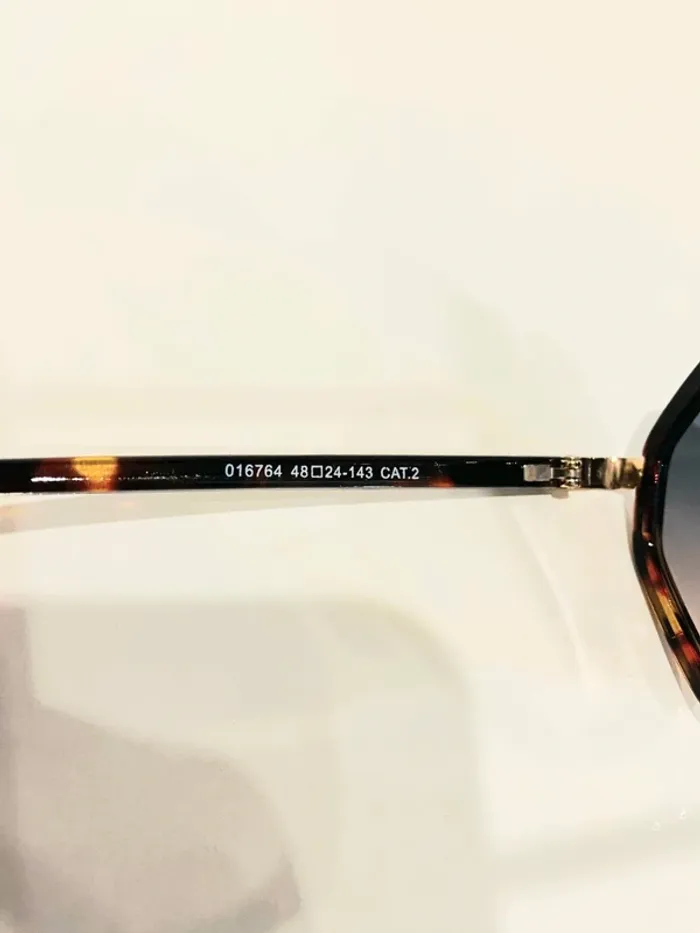 Lunette de soleil mixte hexagonale marron léopard verres dégradés uvprotection catégorie 2 - photo numéro 5