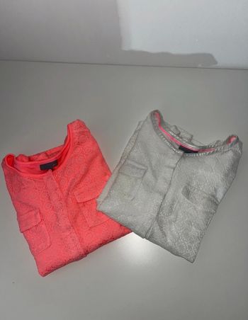 Lots de 2 t shirt rose et blanc à motif