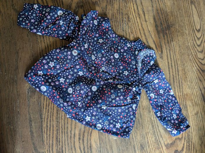Blouse Bleue marine fleurie Sergent Major 6-9mois - photo numéro 4