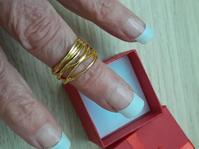Bague ouverte, n°02 dorée,  taille réglable,  style Bohème - photo numéro 4