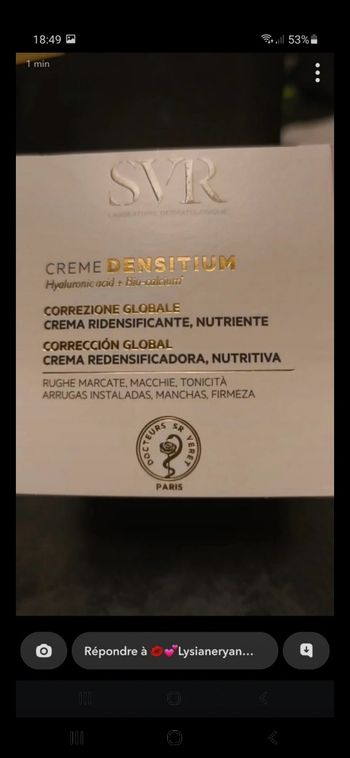 Svr crèmes densitium vendu 49e cher scr