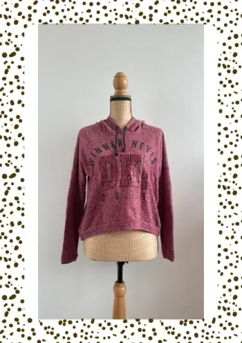 Sweat à capuche bordeaux