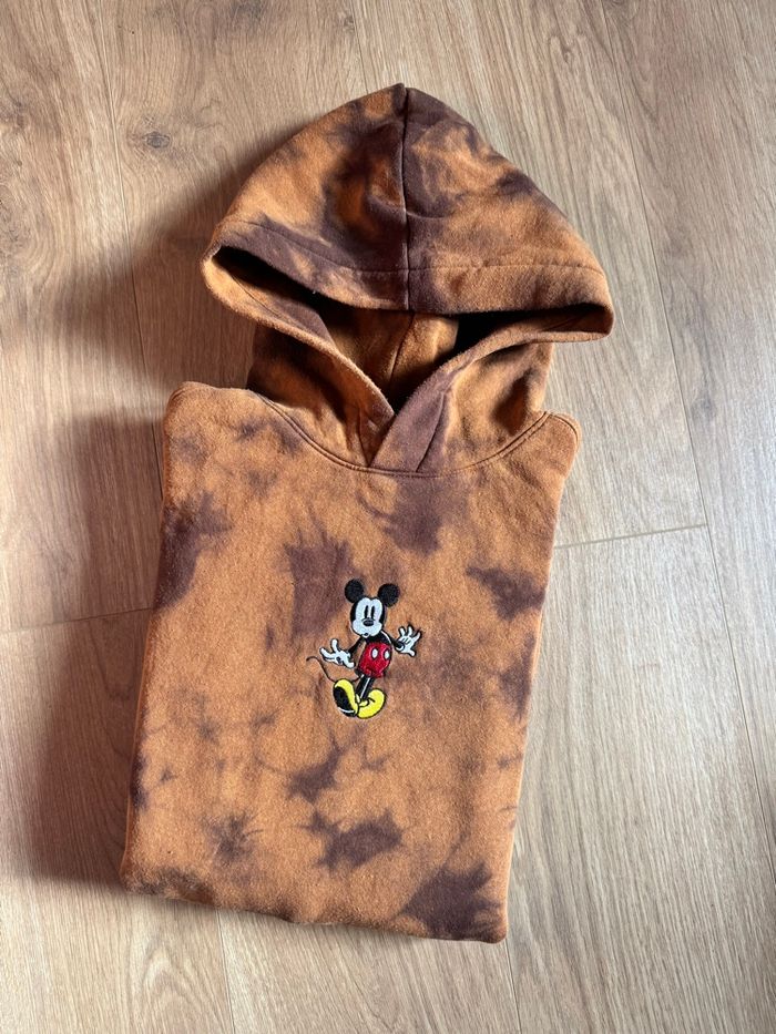 Sweat à capuche H&M Mickey Mouse marron et orange