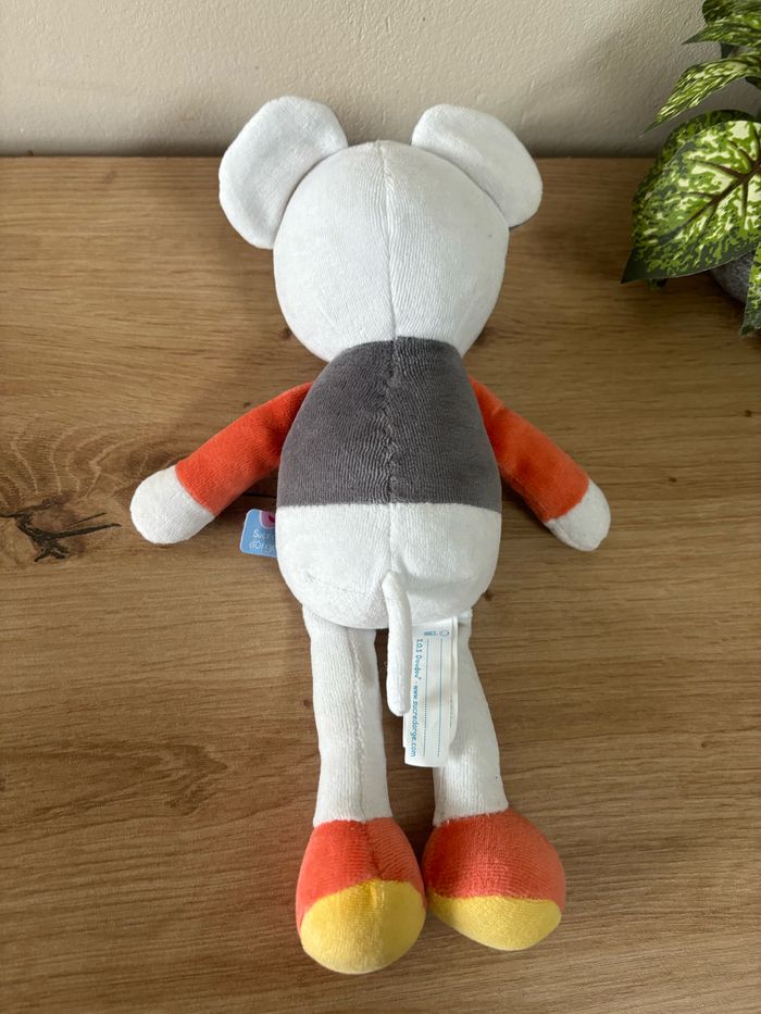 Doudou peluche souris orange gros étoile sucre d orge - photo numéro 3