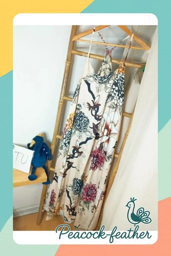Robe beige fleurie soyeuse TU