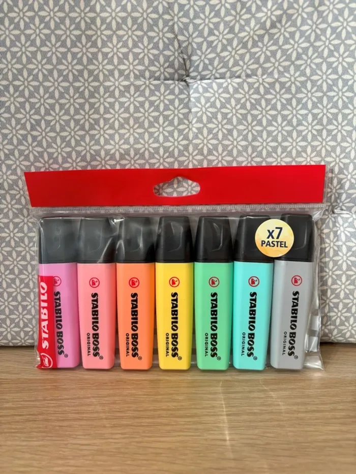 Pack de 7 Surligneurs Fluos Pastels "Boss Original"