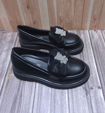 Mocassins Noirs Neufs - Nœud & Ourson Strass - Taille 30