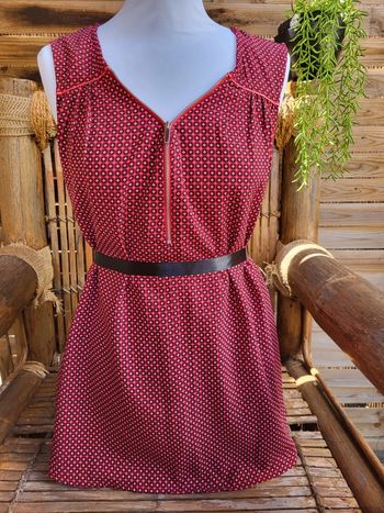 Blouse sans manche graphique rouge la halle taille 46