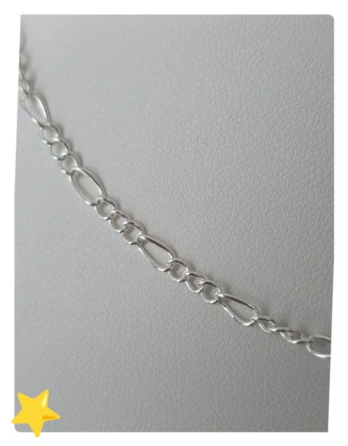 Collier maille figaro 2mm 40cm plaquage argent - photo numéro 7