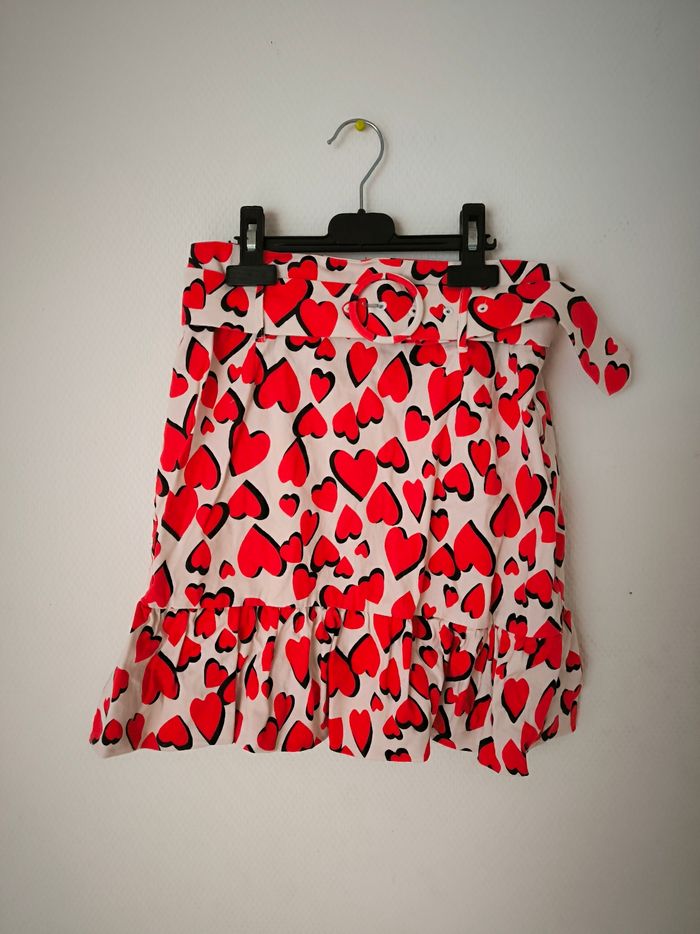 Jupe naf naf avec ceinture motif cœur