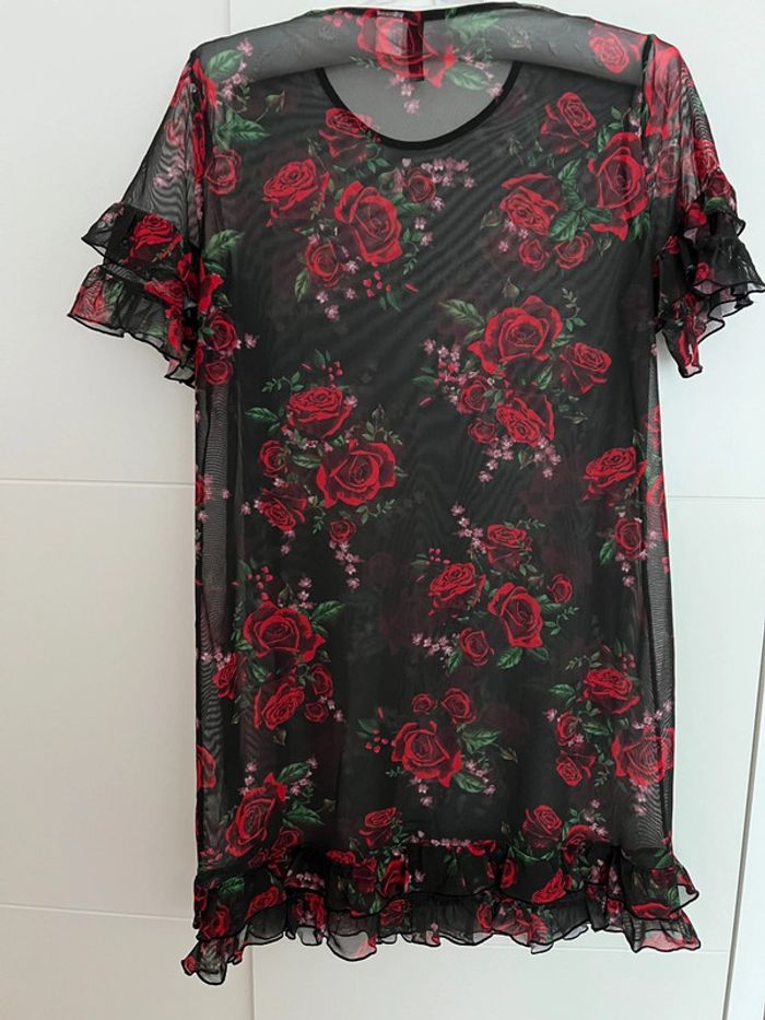 Robe à fleurs transparente H&M