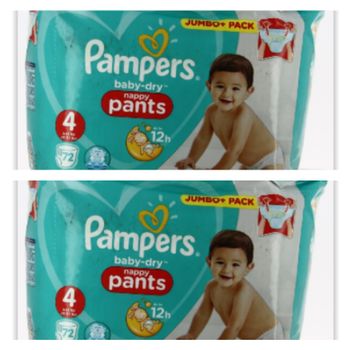 Lot de 144  Couches Pampers Baby Dry  Pants 9-15 kg Taille 4 Neuf