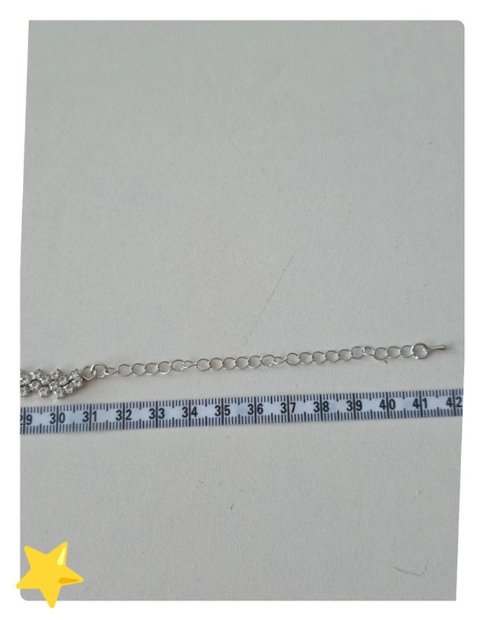 Collier ras de coup strass argenté acier inoxydable - photo numéro 4