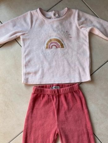 Pyjama fille 2 pièces velours Gemo 12 mois