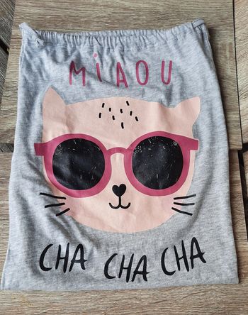 Sac gris floqué decor chat