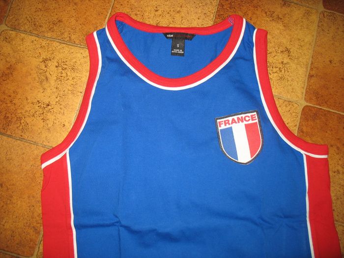 DÉBARDEUR BLEU ET ROUGE "H&M" - TAILLE S - n°01 - photo numéro 2