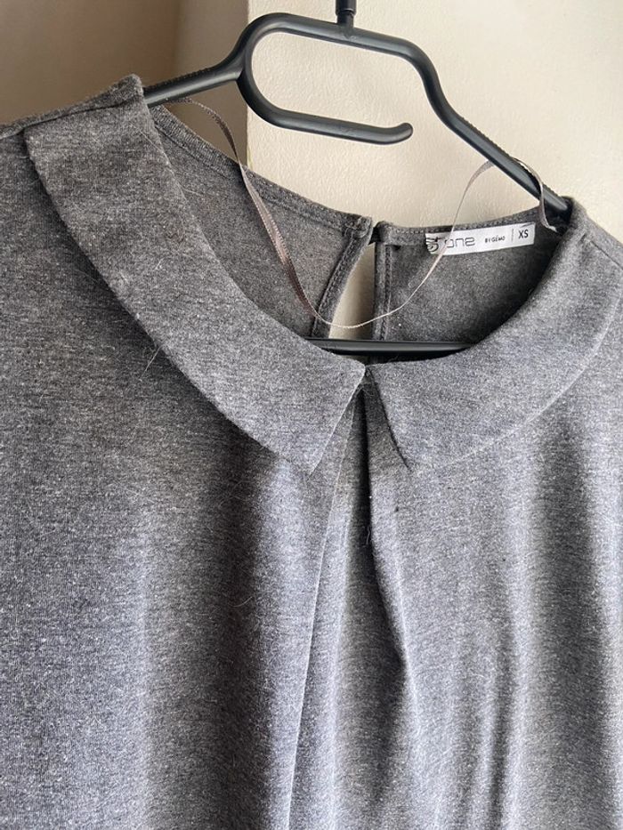 T-shirt gris col Claudine - photo numéro 6