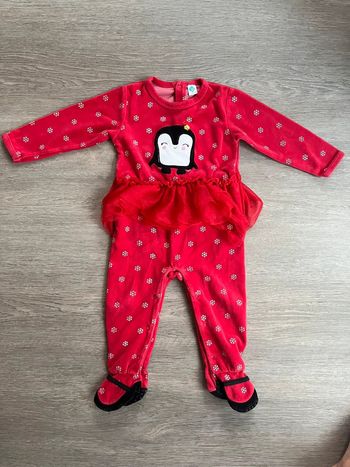 Pyjama velours tutu « pingouin » TEX 23 mois