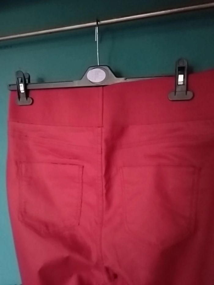 Pantalon legging taille élastique bordeaux - photo numéro 6