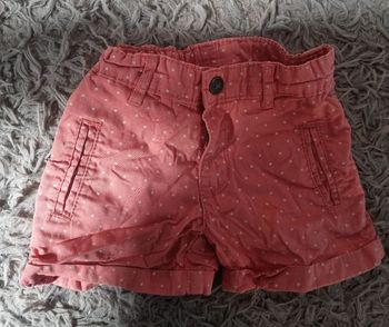 Short rose à pois blanc 3ans