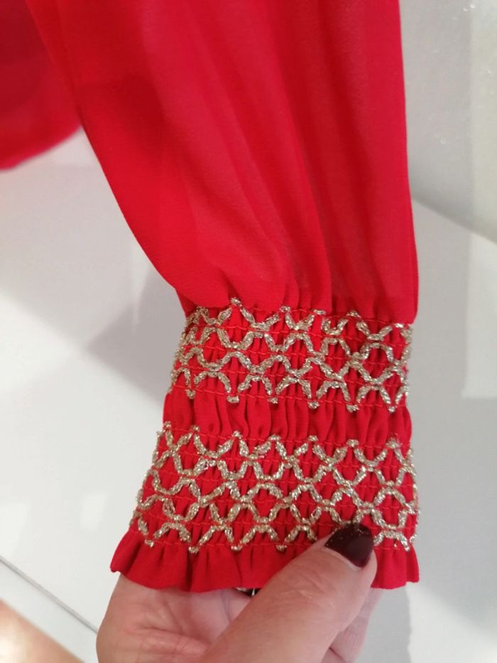 Blouse rouge argentée TU (idéal 38 au 42 - photo numéro 4