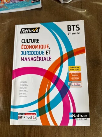 Livre BTS, culture, économie juridique et managérial