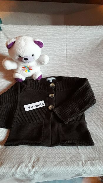Gilet cardigan marron 12 mois