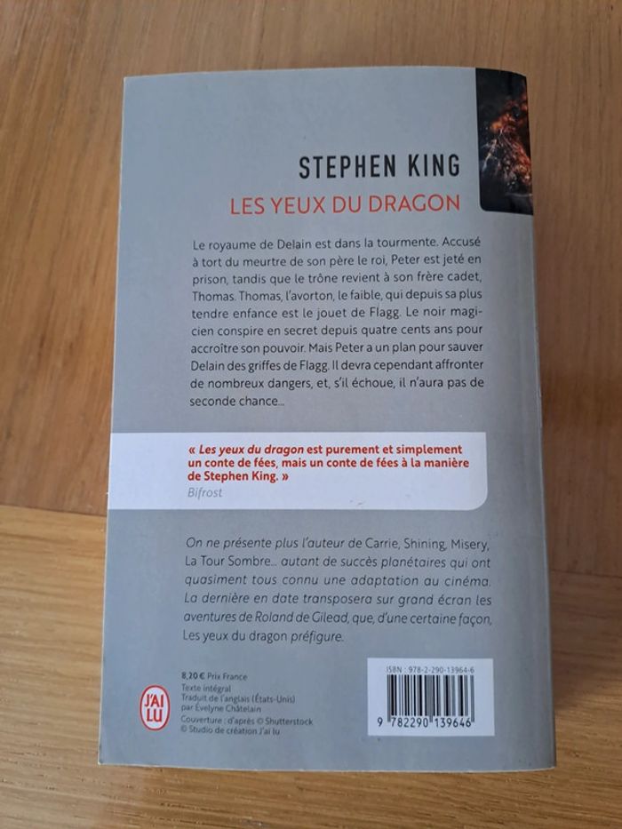 Livre "Les yeux du dragon " Stephen King - photo numéro 3