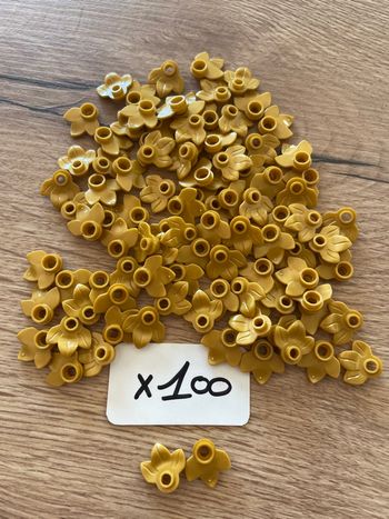 Lot de 100 feuilles LEGO Or réf 32607